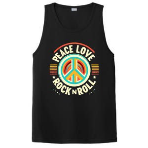 Peace Love And Rock And Roll Saying Rocker Motif PosiCharge Competitor Tank