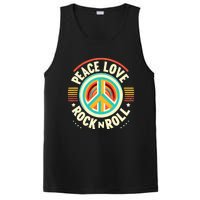 Peace Love And Rock And Roll Saying Rocker Motif PosiCharge Competitor Tank