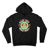 Peace Love And Rock And Roll Saying Rocker Motif Tall Hoodie