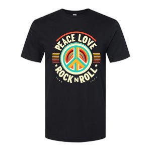 Peace Love And Rock And Roll Saying Rocker Motif Softstyle CVC T-Shirt