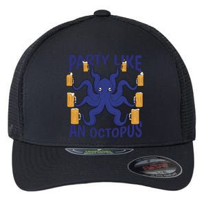 Party Like An Octopus Beer Flexfit Unipanel Trucker Cap