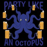 Party Like An Octopus Beer 7-Panel Snapback Hat