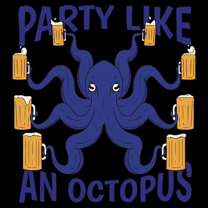 Party Like An Octopus Beer 7-Panel Snapback Hat