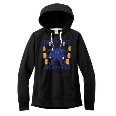 Party Like An Octopus Beer Women's Fleece Hoodie