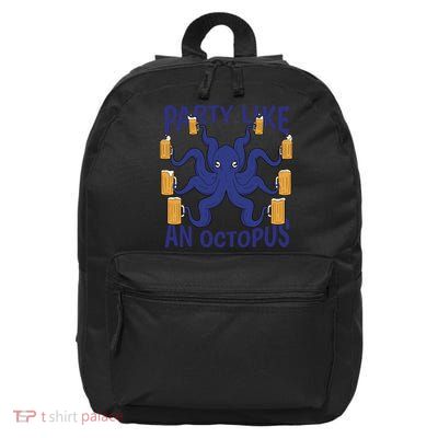 Party Like An Octopus Beer 16 in Basic Backpack