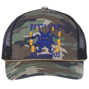 Party Like An Octopus Beer Retro Rope Trucker Hat Cap