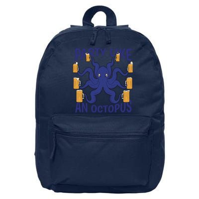 Party Like An Octopus Beer 16 in Basic Backpack