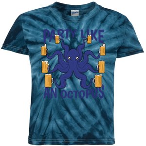 Party Like An Octopus Beer Kids Tie-Dye T-Shirt