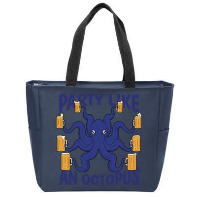 Party Like An Octopus Beer Zip Tote Bag