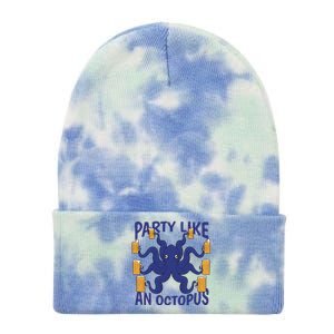 Party Like An Octopus Beer Tie Dye 12in Knit Beanie