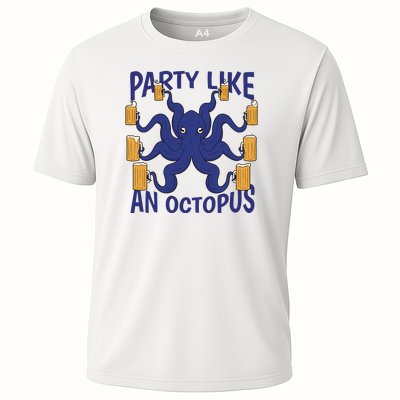 Party Like An Octopus Beer Cooling Performance Crew T-Shirt