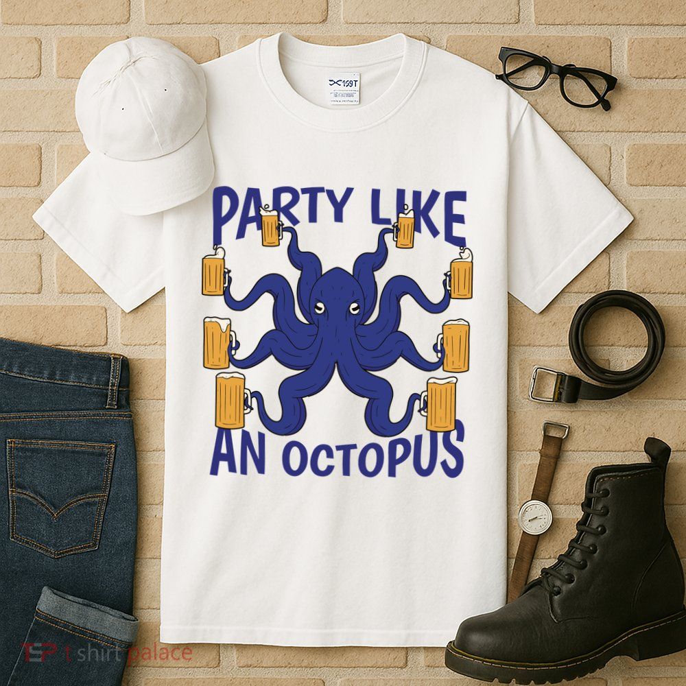 Party Like An Octopus Beer Tall T-Shirt