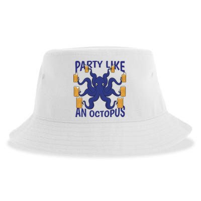 Party Like An Octopus Beer Sustainable Bucket Hat