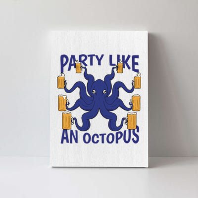 Party Like An Octopus Beer Canvas