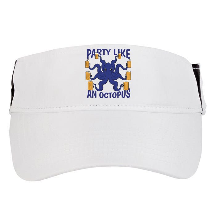 Party Like An Octopus Beer Adult Drive Performance Visor