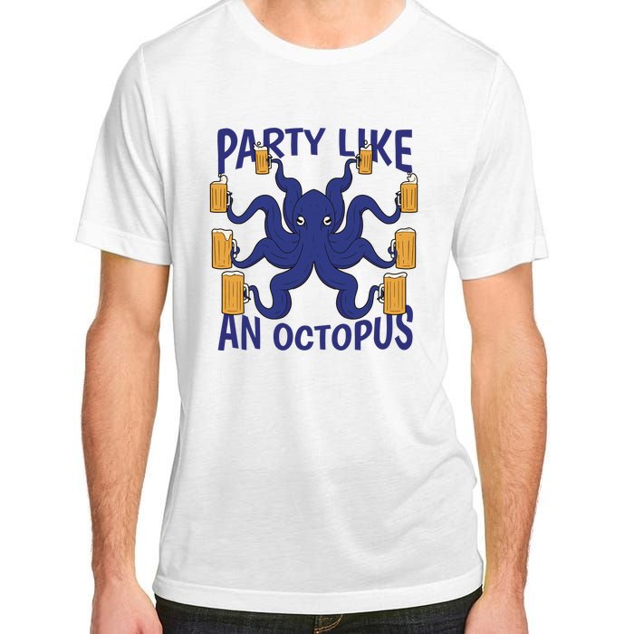 Party Like An Octopus Beer Adult ChromaSoft Performance T-Shirt