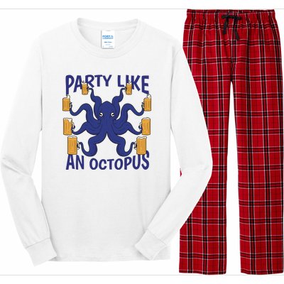 Party Like An Octopus Beer Long Sleeve Pajama Set