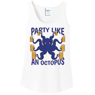 Party Like An Octopus Beer Ladies Essential Tank