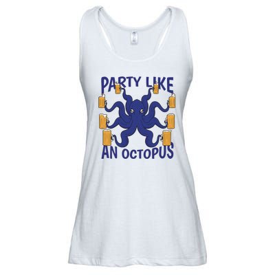 Party Like An Octopus Beer Ladies Essential Flowy Tank