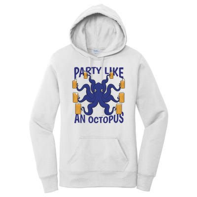 Party Like An Octopus Beer Women's Pullover Hoodie