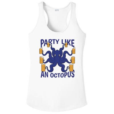 Party Like An Octopus Beer Ladies PosiCharge Competitor Racerback Tank