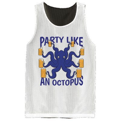 Party Like An Octopus Beer Mesh Reversible Basketball Jersey Tank