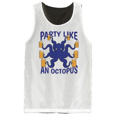 Party Like An Octopus Beer Mesh Reversible Basketball Jersey Tank