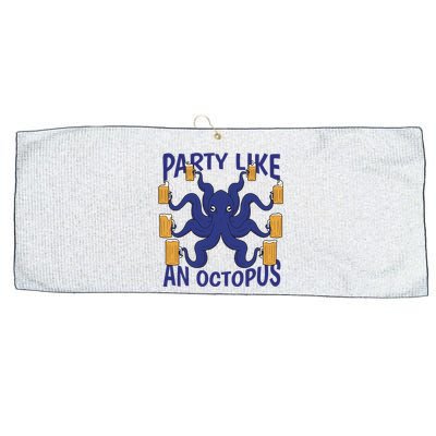 Party Like An Octopus Beer Large Microfiber Waffle Golf Towel