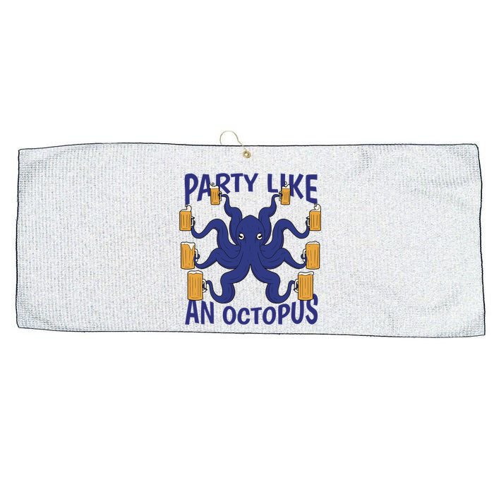 Party Like An Octopus Beer Large Microfiber Waffle Golf Towel