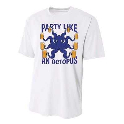 Party Like An Octopus Beer Performance Sprint T-Shirt