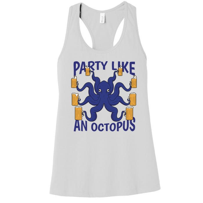 Party Like An Octopus Beer Women's Racerback Tank