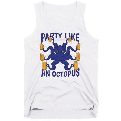 Party Like An Octopus Beer Tank Top