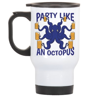 Party Like An Octopus Beer Stainless Steel Travel Mug