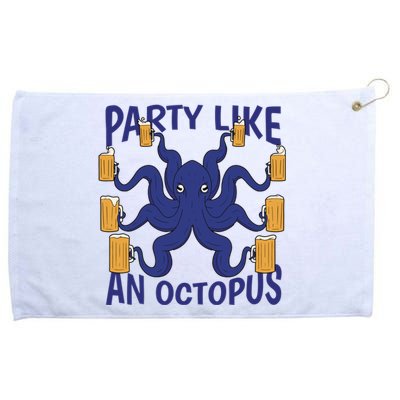 Party Like An Octopus Beer Grommeted Golf Towel