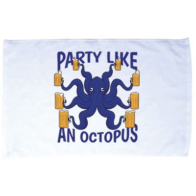 Party Like An Octopus Beer Microfiber Hand Towel