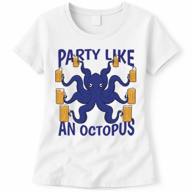 Party Like An Octopus Beer Womens T-Shirt