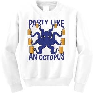 Party Like An Octopus Beer Kids Sweatshirt