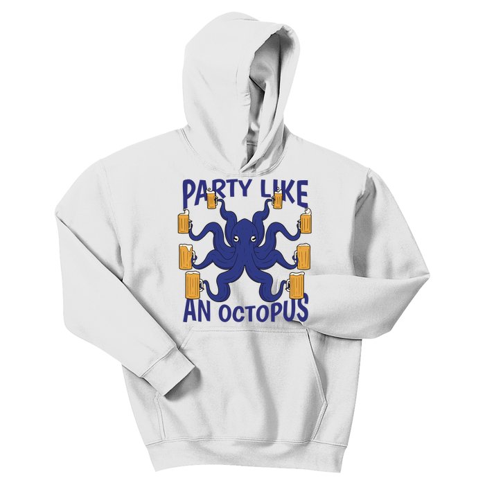 Party Like An Octopus Beer Kids Hoodie