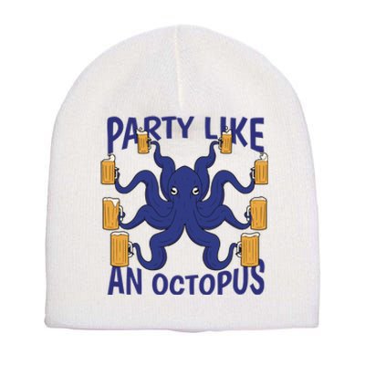 Party Like An Octopus Beer Short Acrylic Beanie