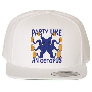 Party Like An Octopus Beer Wool Snapback Cap