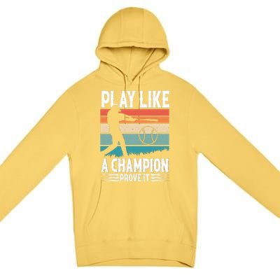 Play Like A Champion Prove It Vintage Sunset Retro Premium Pullover Hoodie