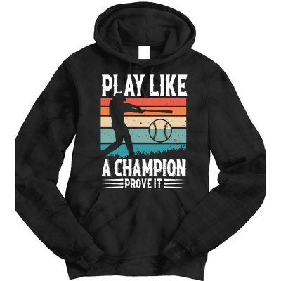 Play Like A Champion Prove It Vintage Sunset Retro Tie Dye Hoodie