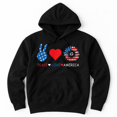 Peace Love America July 4th Hoodie