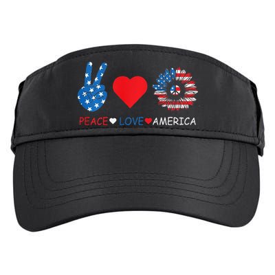Peace Love America July 4th Adult Drive Performance Visor