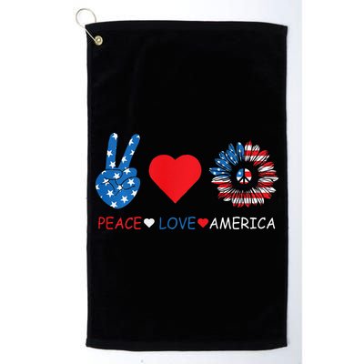 Peace Love America July 4th Golf Towel