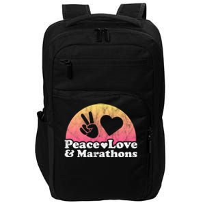 Peace Love And Marathons Marathon Great Gift Impact Tech Backpack