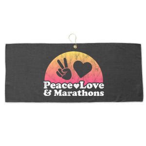 Peace Love And Marathons Marathon Great Gift Large Microfiber Waffle Golf Towel