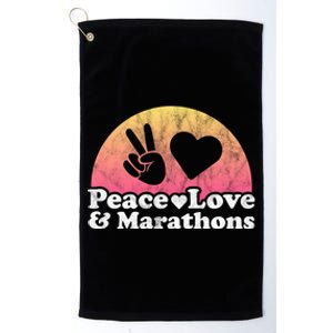 Peace Love And Marathons Marathon Great Gift Platinum Collection Golf Towel