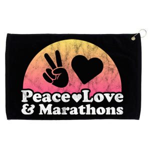 Peace Love And Marathons Marathon Great Gift Grommeted Golf Towel