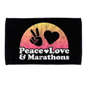 Peace Love And Marathons Marathon Great Gift Microfiber Hand Towel